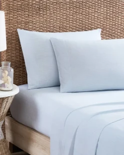 Tommy Bahama Ala Moana Stripe 4-Piece King Sheet Set Ocean New