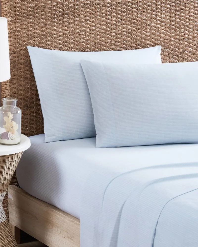 Tommy Bahama Ala Moana Stripe 4-Piece King Sheet Set Ocean New