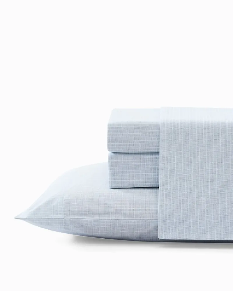 Tommy Bahama Ala Moana Stripe 4-Piece Queen Sheet Set Ocean New