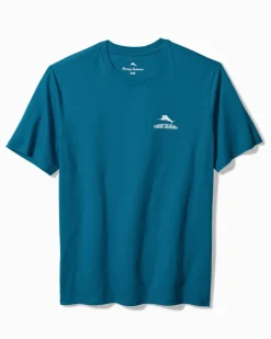 Tommy Bahama Always Look at the Big Pitcher Graphic T-Shirt Blue Allure Clearance