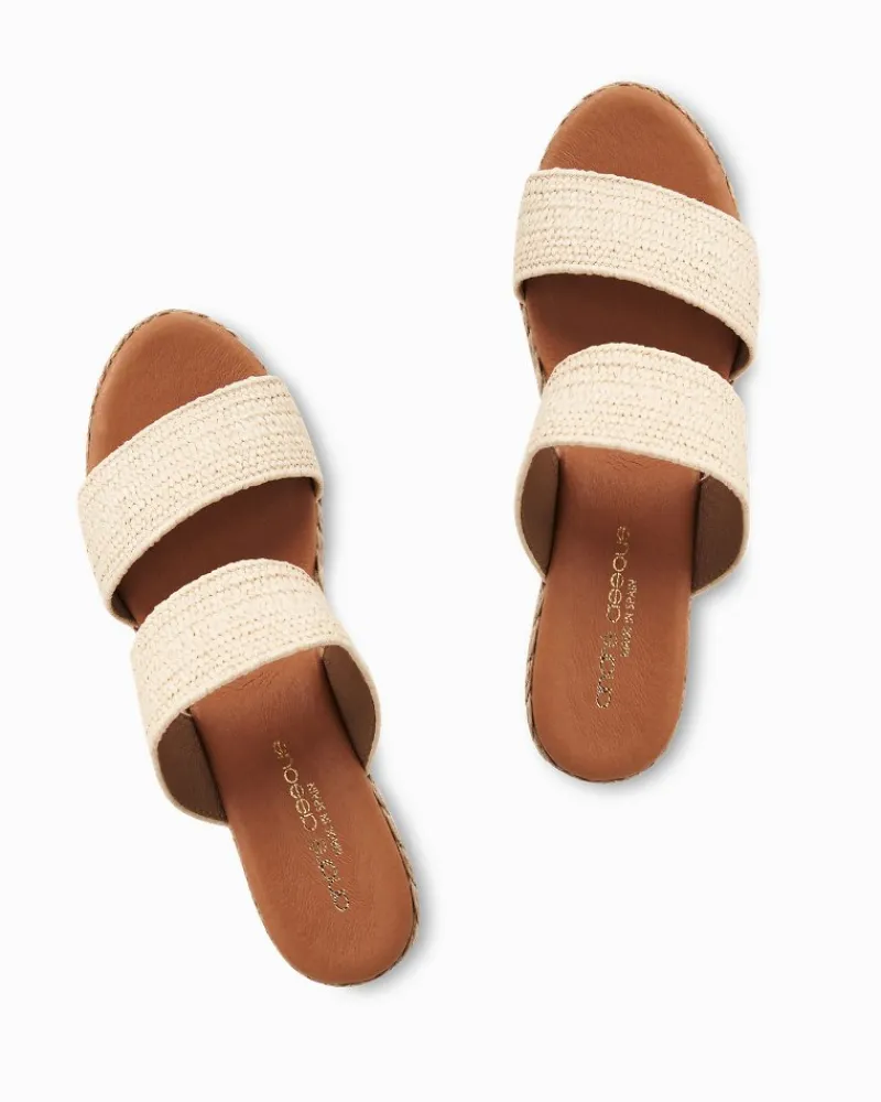 Tommy Bahama André Assous Nori Stretch-Raffia Wedges Natural Online