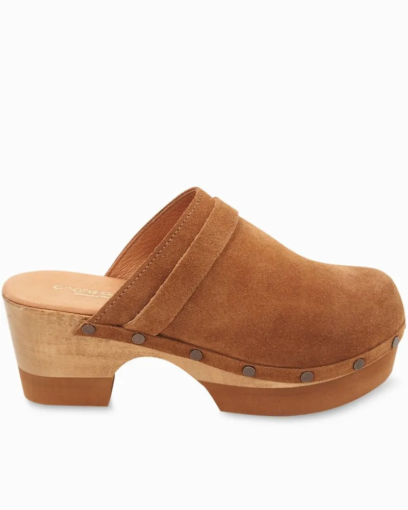 Tommy Bahama André Assous Olivia Featherweights™ Clogs Cognac Suede Discount