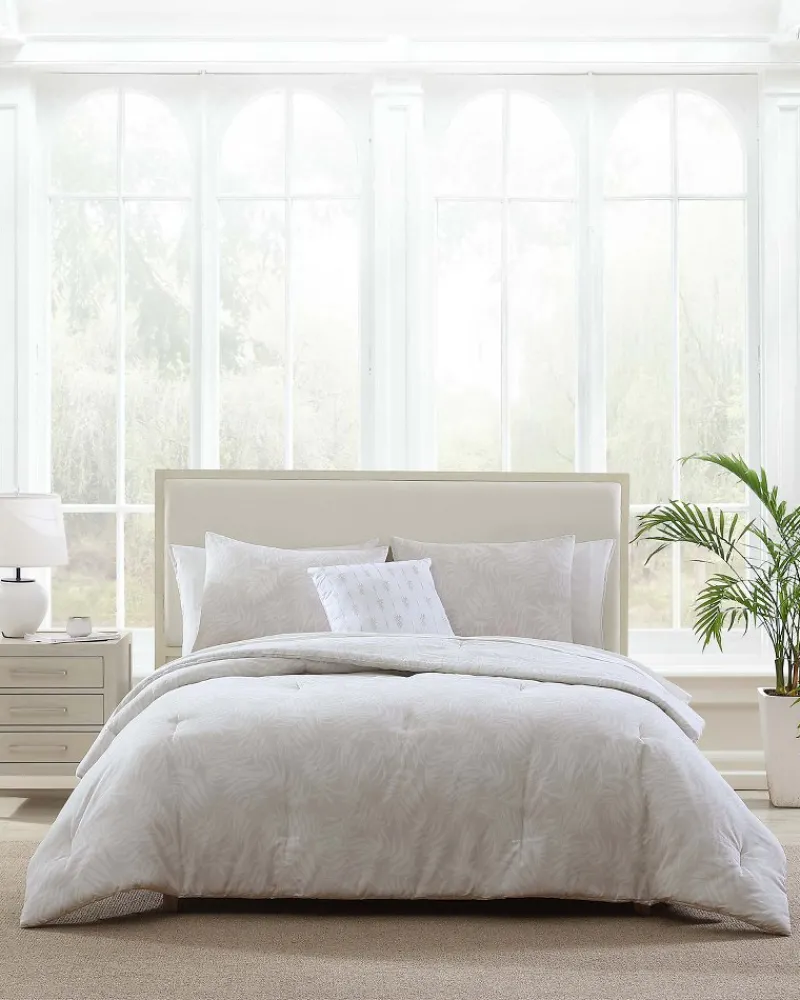 Tommy Bahama Art Of Palms 8-Piece King Bed Set Beige Outlet