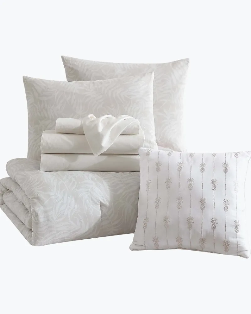 Tommy Bahama Art Of Palms 8-Piece King Bed Set Beige Outlet