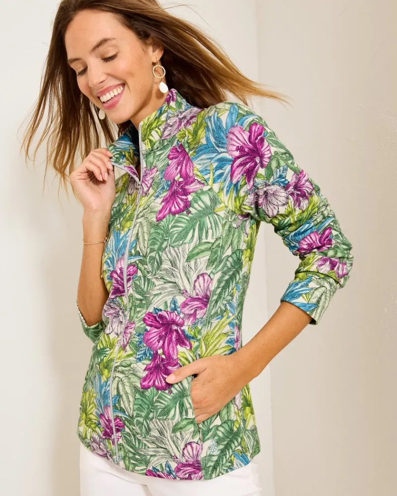 Tommy Bahama Aruba Jungle Jewels Full-Zip Sweatshirt Coconut