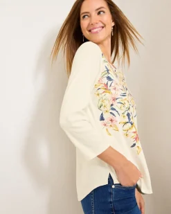 Tommy Bahama Ashby Isles Flora Amora 3/4-Sleeve T-Shirt Coconut Best