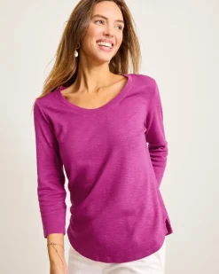 Tommy Bahama Ashby Isles Scoop-Neck 3/4-Sleeve T-Shirt Island Sunset Sale