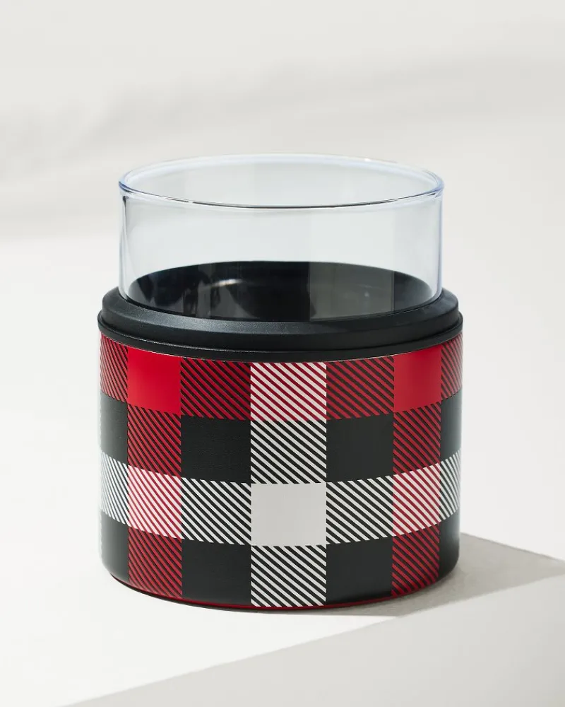 Tommy Bahama Asobu® On the Rocks Glass & Kuzie - Plaid Red Sale