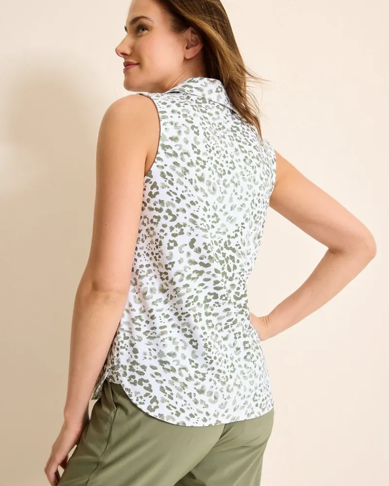 Tommy Bahama Aubrey Leopard Leisure IslandZone® Polo Tea Leaf Sale