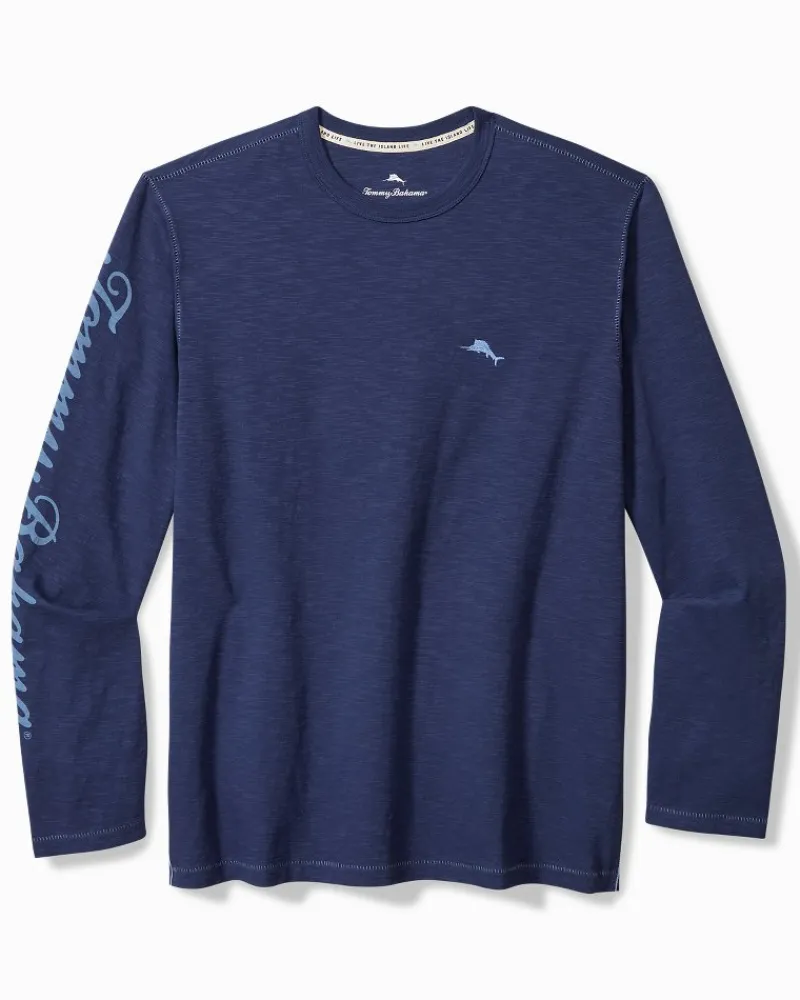 Tommy Bahama Azul Palms Long-Sleeve Lux T-Shirt Island Navy Sale