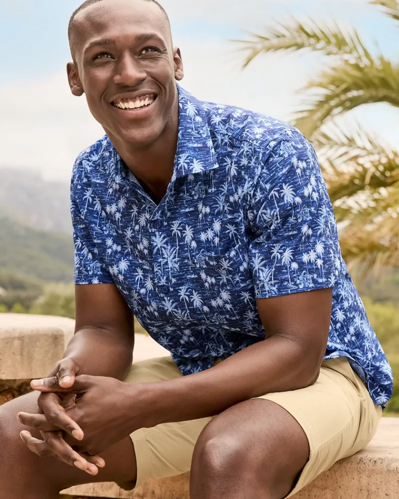 Tommy Bahama Bahama Coast Cabana Shores IslandZone® Shirt Island Navy Sale