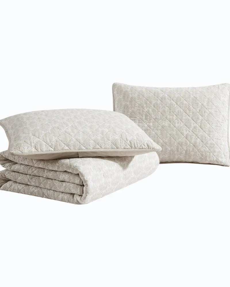 Tommy Bahama Bahama Fronds Reversible 3-Piece Full/Queen Quilt Set Brown Outlet