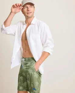 Tommy Bahama Baja Palmero 9-Inch Boardshorts Army Green Hot