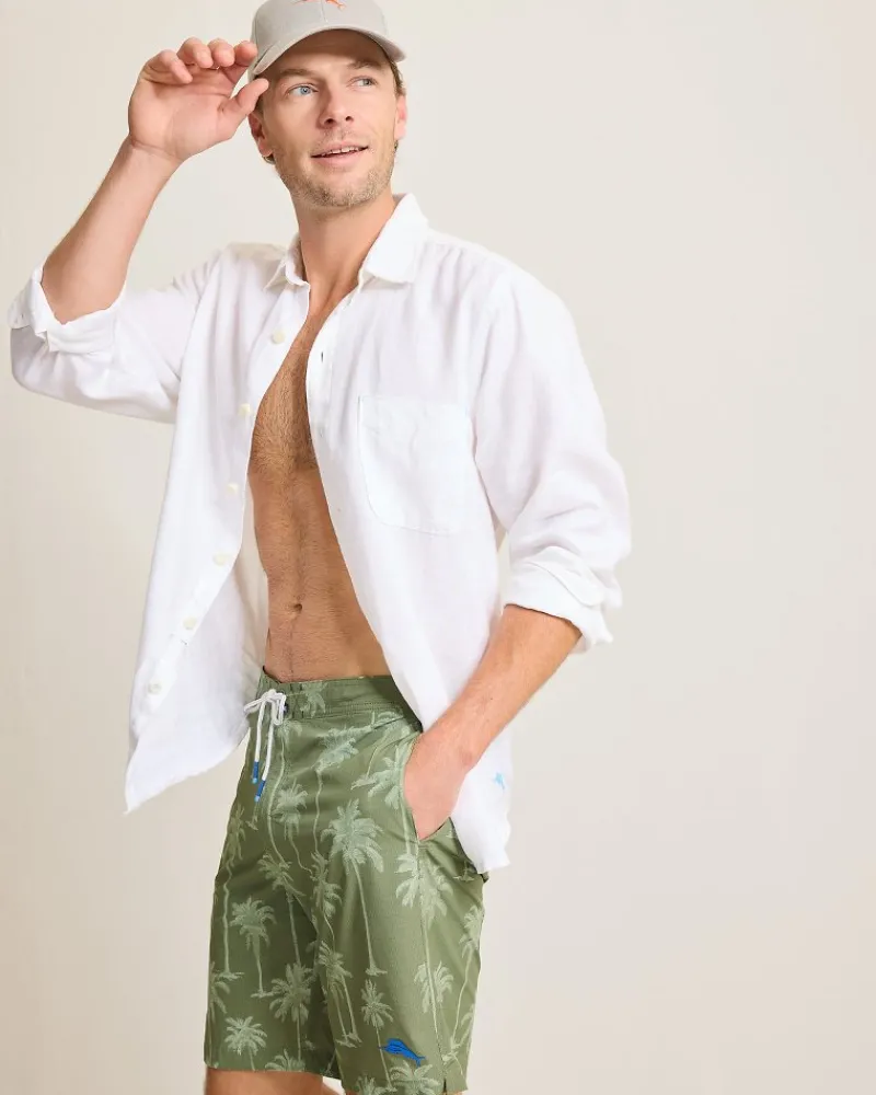 Tommy Bahama Baja Palmero 9-Inch Boardshorts Army Green Hot