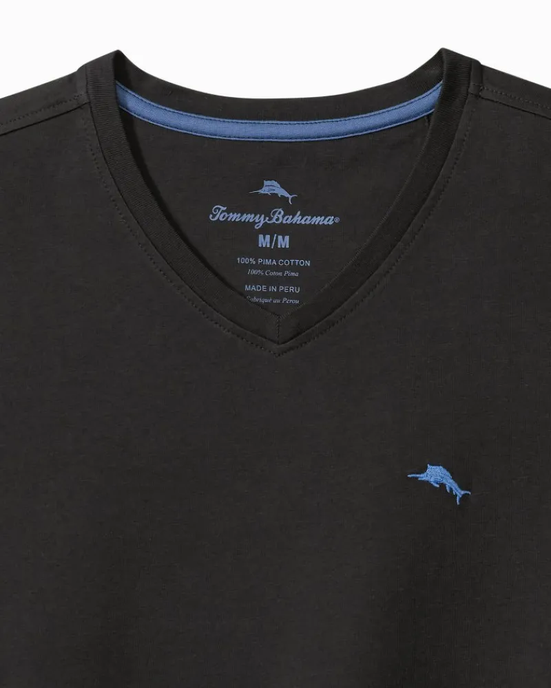 Tommy Bahama Bali Skyline Long-Sleeve V-Neck T-Shirt Black Sale