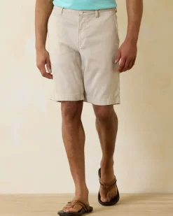 Tommy Bahama Beach Coast Linen-Blend Flat-Front 10-Inch Shorts Stone Khaki