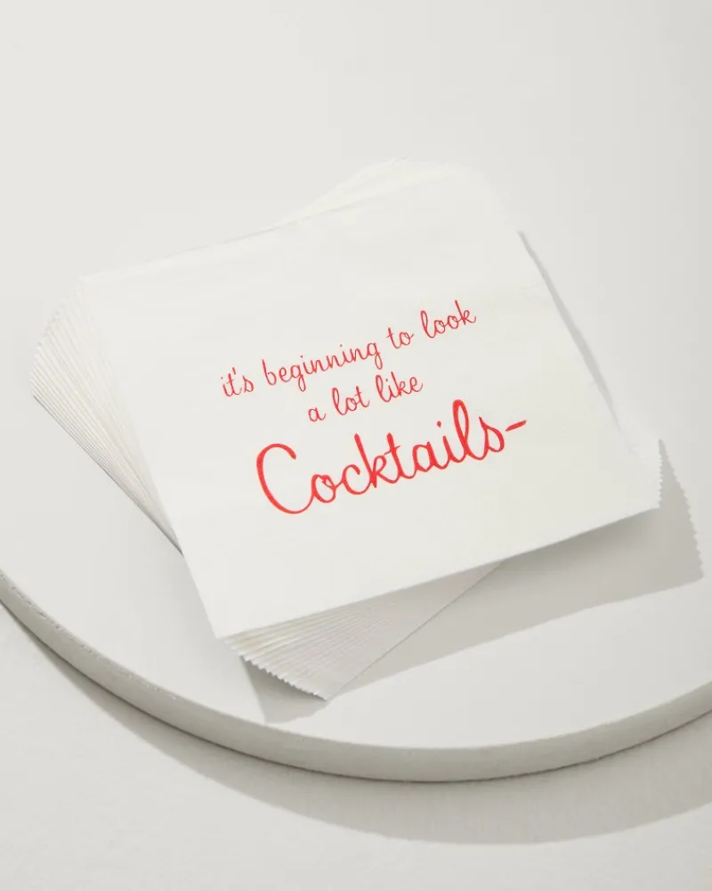 Tommy Bahama Beginning to Look Like Cocktails Napkins White Discount