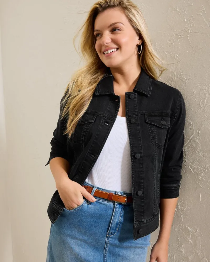 Tommy Bahama Black Classic Jean Jacket Coastal Black Wash Online
