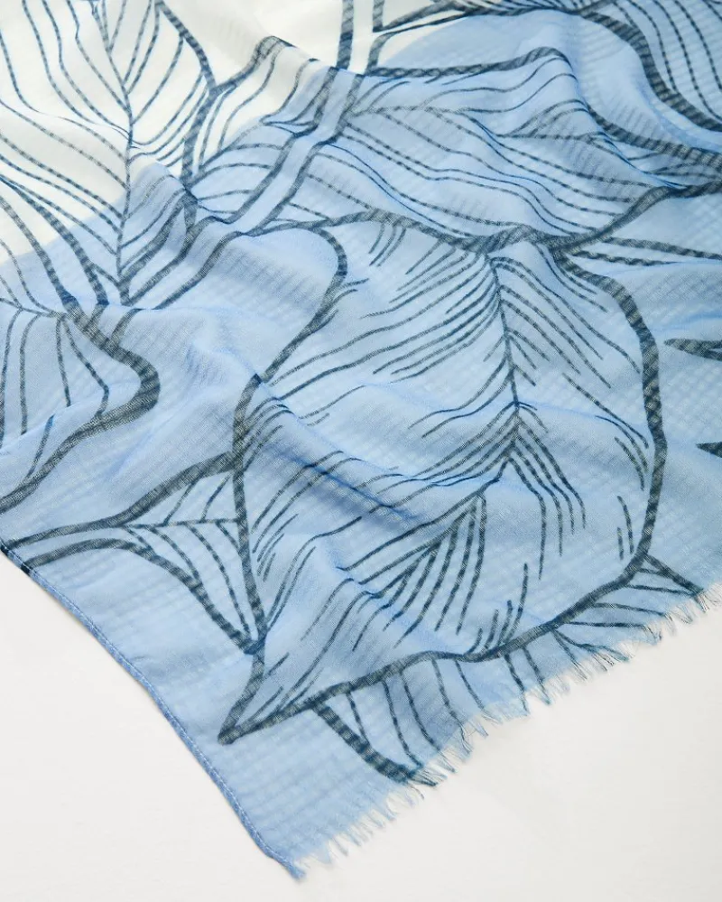 Tommy Bahama Block Bouquet Wrap Scarf Placid Blue Hot