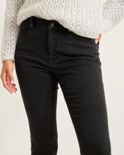 Tommy Bahama Boracay® Beach Sparkle High-Rise Skinny Ankle Jeans Coastal Black Wash New