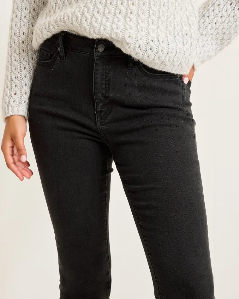 Tommy Bahama Boracay® Beach Sparkle High-Rise Skinny Ankle Jeans Coastal Black Wash New