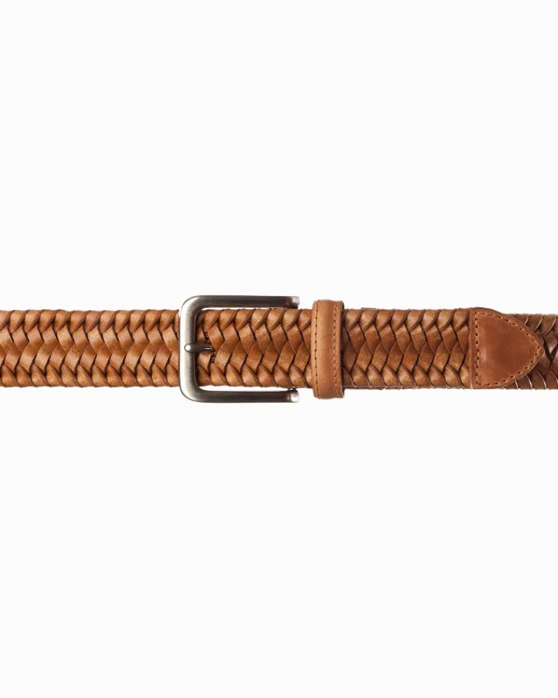 Tommy Bahama Braided Leather Stretch Belt Tan Best