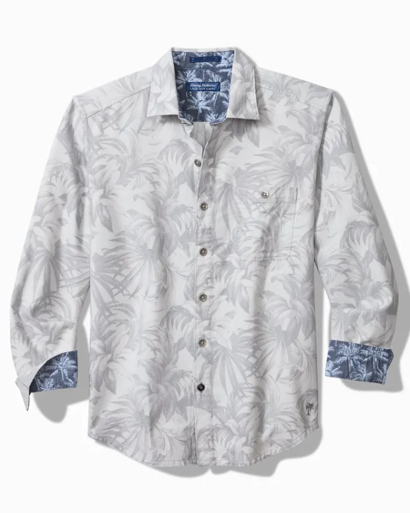 Tommy Bahama Canyon Beach Durango Palms Stretch Flannel Shirt Micro Chip Sale
