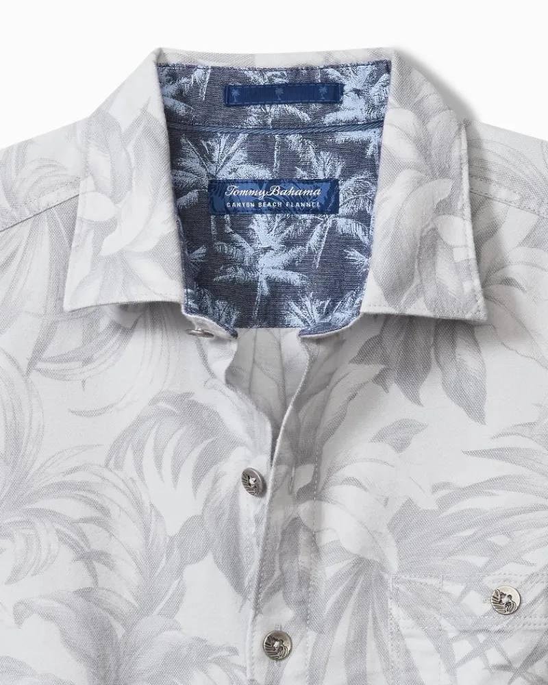 Tommy Bahama Canyon Beach Durango Palms Stretch Flannel Shirt Micro Chip Sale