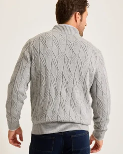 Tommy Bahama Capital Cable Full-Zip Cardigan Grey Heather