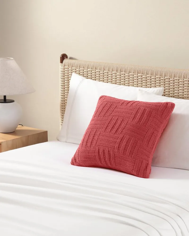 Tommy Bahama Chain Basket Decorative Pillow Coral Red Online