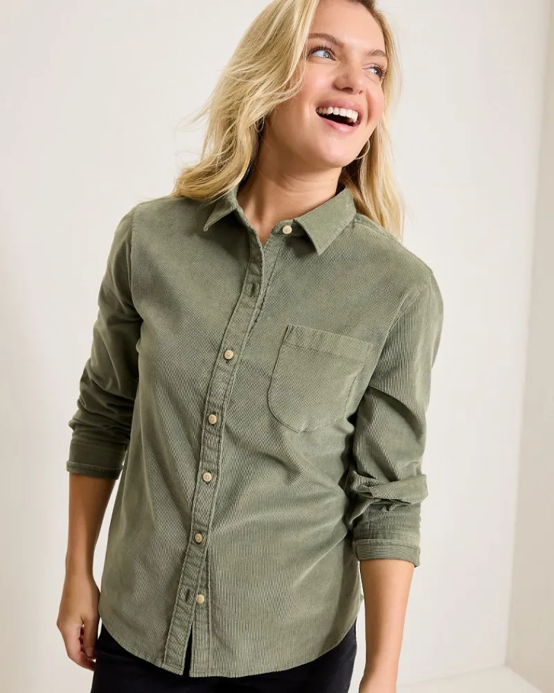 Tommy Bahama Coasta Cord Sun-Washed Shirt Tea Leaf Hot