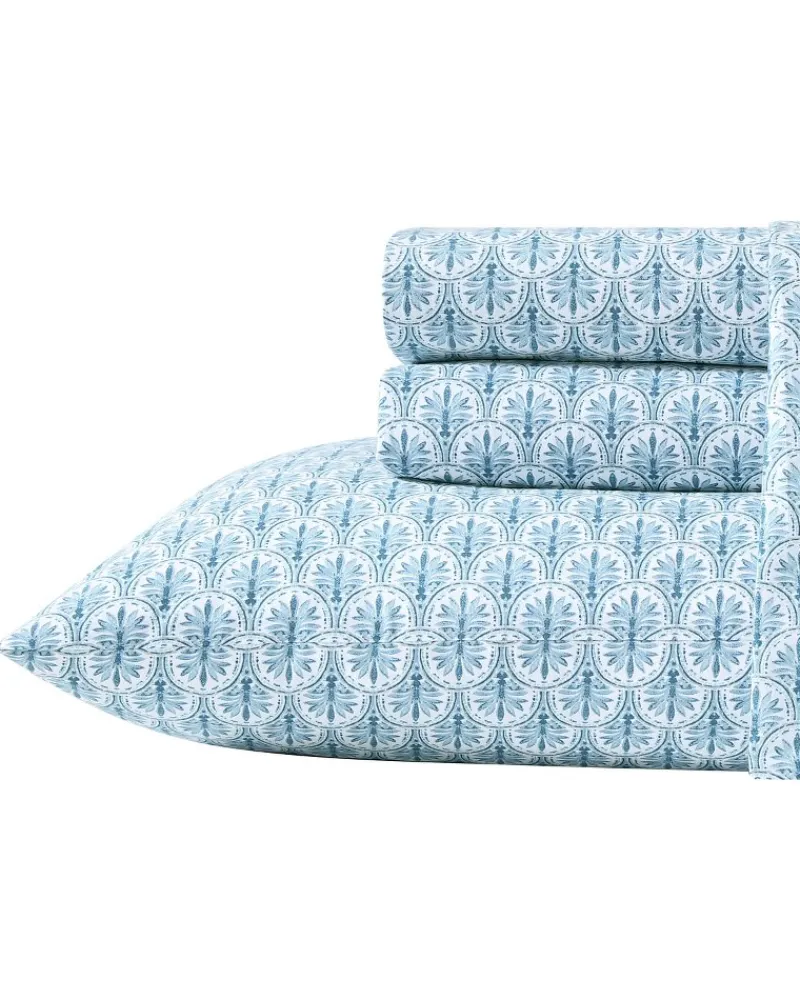 Tommy Bahama Coastal Batik 4-Piece Queen Sheet Set Blue Sale