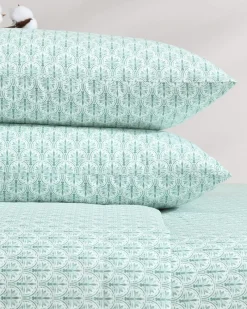 Tommy Bahama Coastal Batik Green 4-Piece King Sheet Set Spring Green Hot