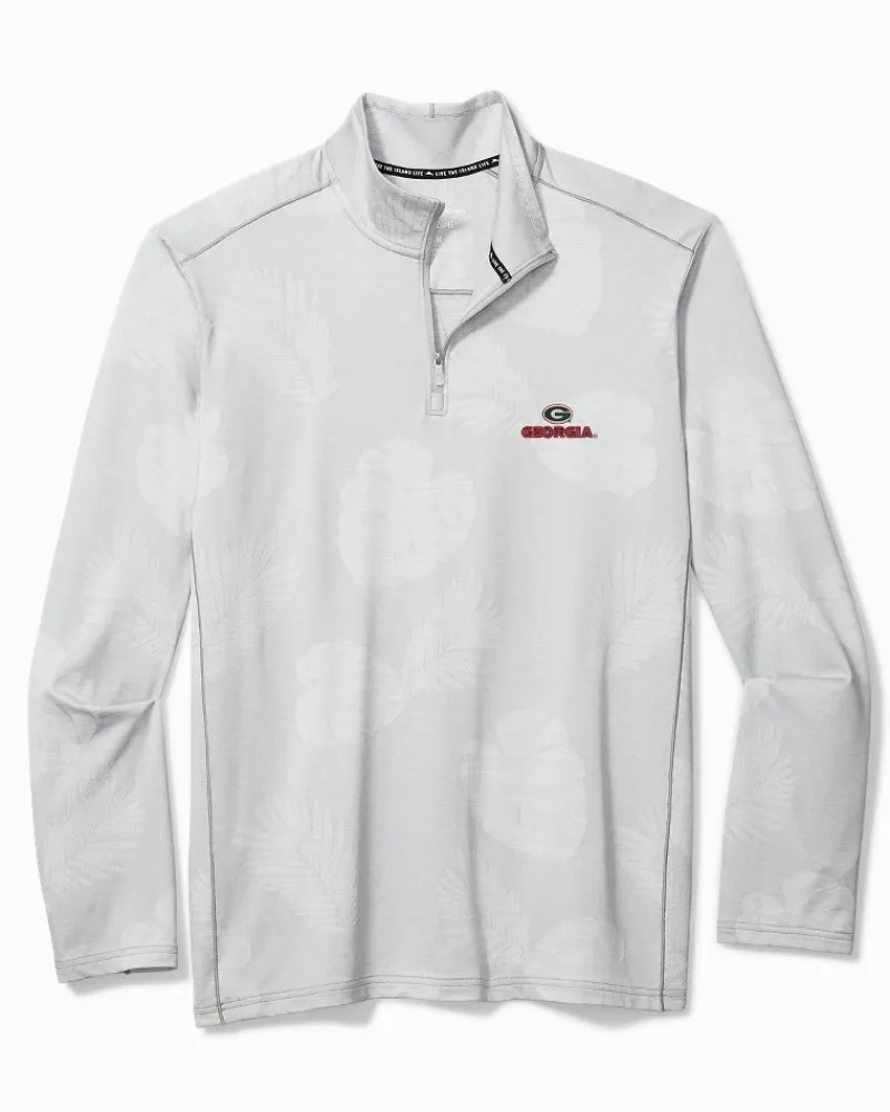 Tommy Bahama Collegiate Delray Frond IslandZone® Half-Zip Sweatshirt Georgia Hot