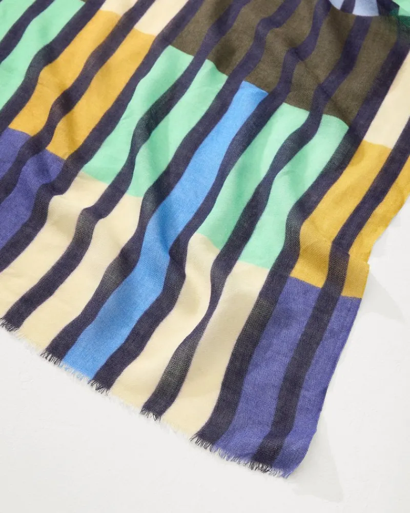 Tommy Bahama Color Happy Wrap Scarf Dazzling Blue Clearance