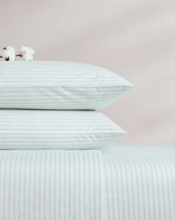 Tommy Bahama Cool Beach Stripe 4-Piece Queen Sheet Set Stripe Blue Outlet