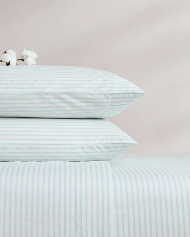 Tommy Bahama Cool Beach Stripe 4-Piece Queen Sheet Set Stripe Blue Outlet