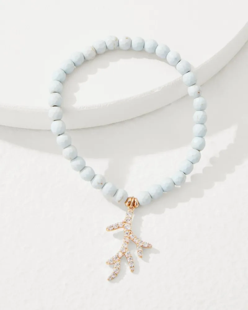 Tommy Bahama Coral Isles Charm Stretch Bracelet Gold