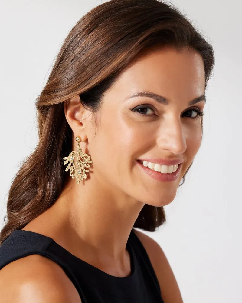 Tommy Bahama Coral Isles Statement Drop Earrings Gold Sale