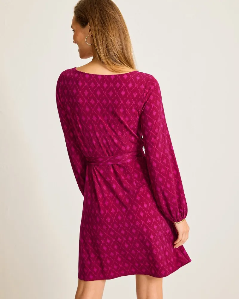Tommy Bahama Diamond Cay Long-Sleeve Dress Night Flower Hot