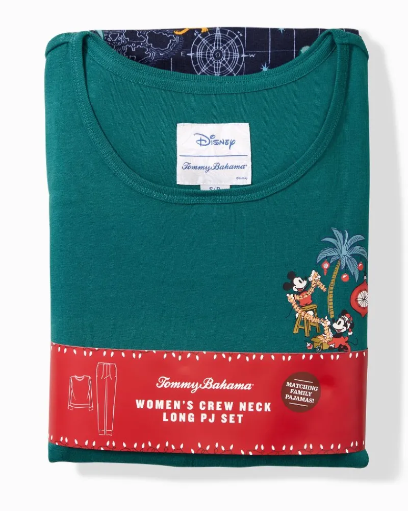 Tommy Bahama Disney Women's Long Sleeve & Pants Family Pajama Set Tropical Teal Online
