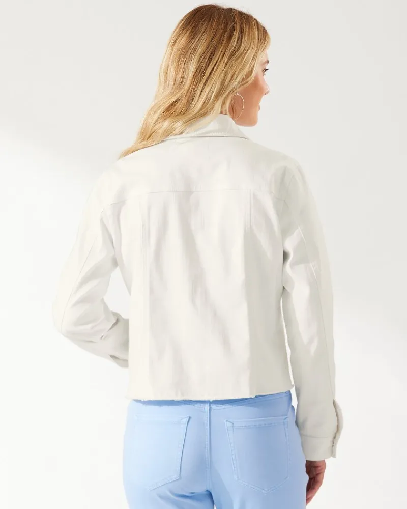 Tommy Bahama Ella Twill Jean Jacket White New
