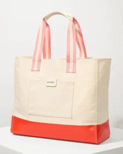 Tommy Bahama Embroidered Beach Tote Red Crab Outlet