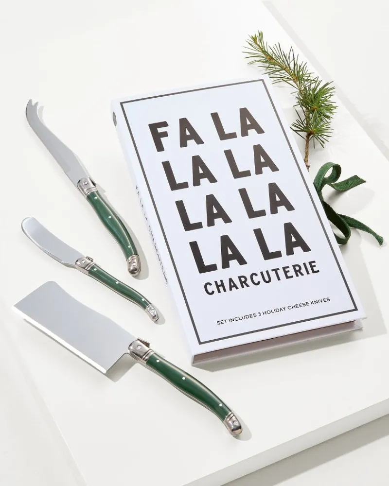 Tommy Bahama Fa-La-La Charcuterie Knives Set Green New