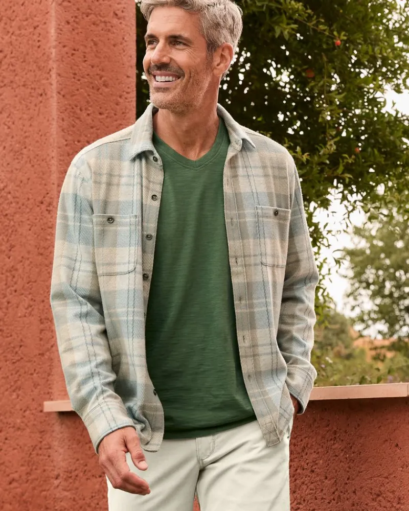 Tommy Bahama Fireside Modesto Stretch Flannel Shirt Wind's Breath Discount