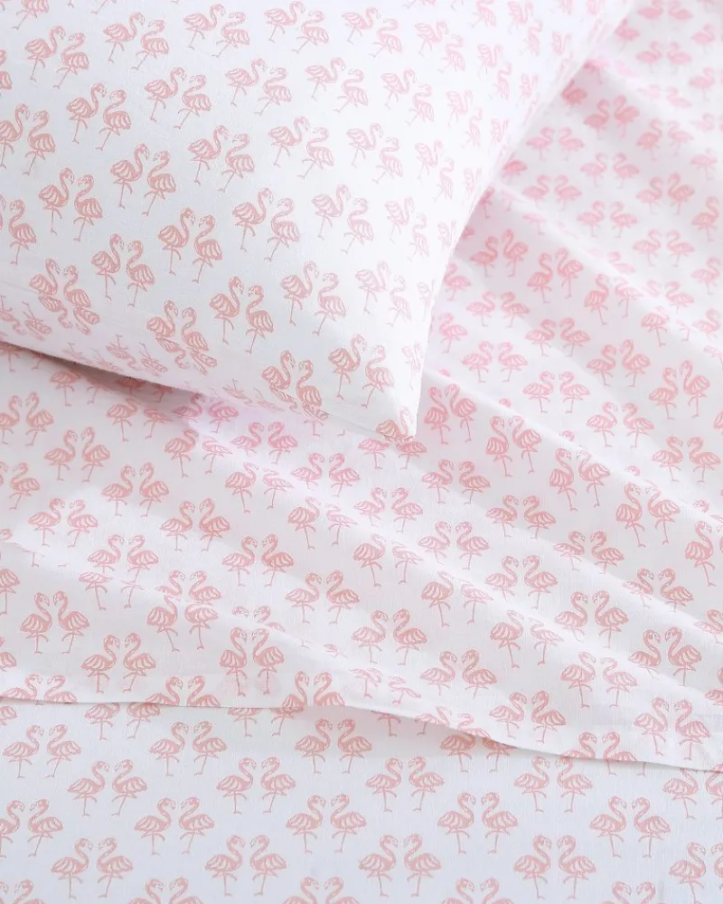 Tommy Bahama Flamingle 4-Piece King Sheet Set Pink New