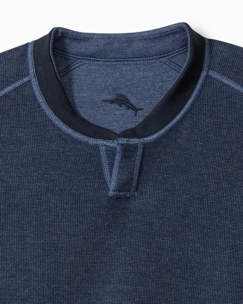 Tommy Bahama Flip Coast Reversible Abaco Sweatshirt Blue Note Heather