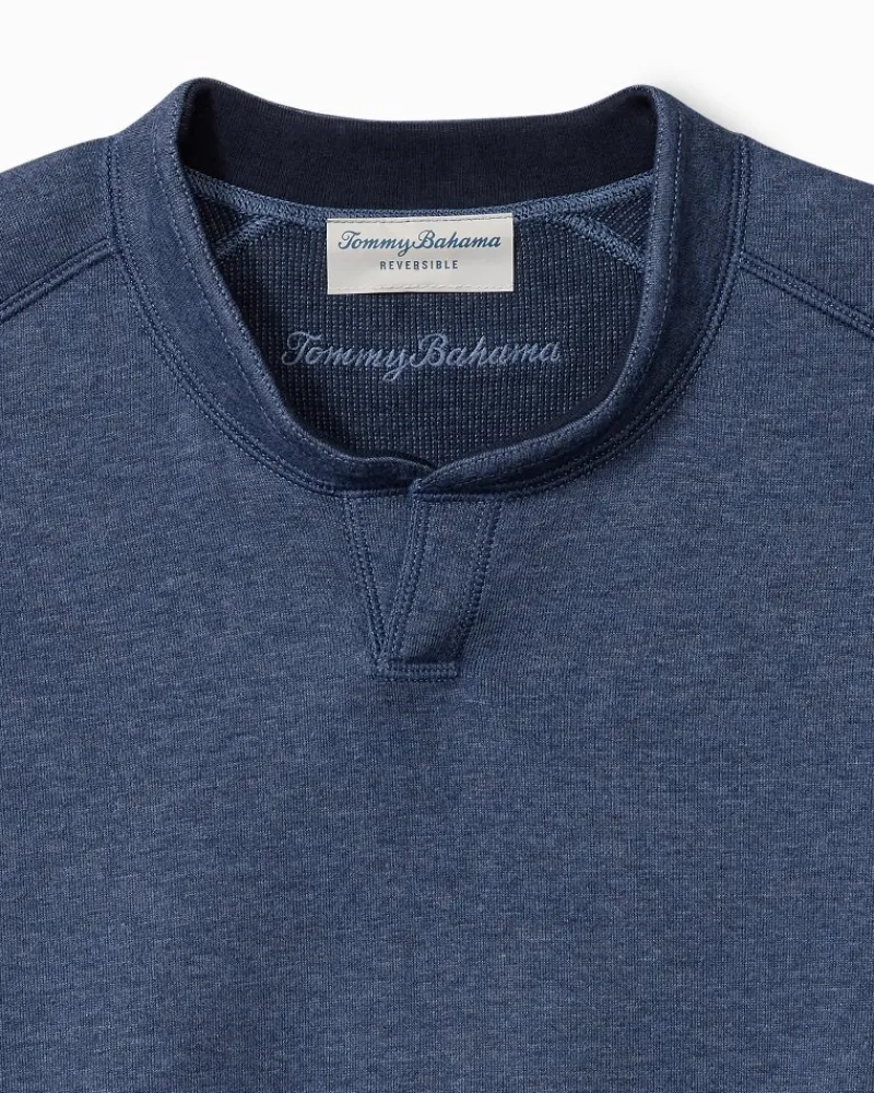 Tommy Bahama Flip Coast Reversible Abaco Sweatshirt Blue Note Heather