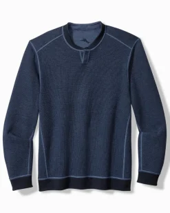 Tommy Bahama Flip Coast Reversible Abaco Sweatshirt Blue Note Heather