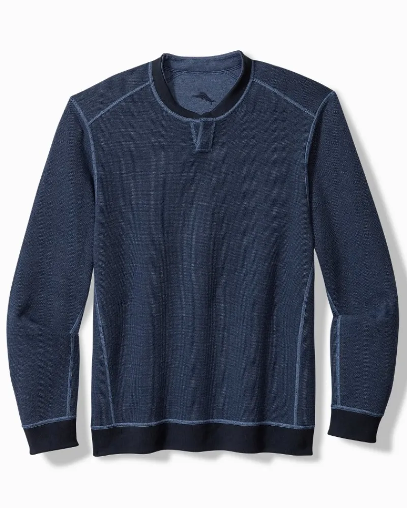 Tommy Bahama Flip Coast Reversible Abaco Sweatshirt Blue Note Heather